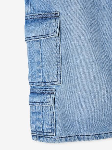 Bermuda in skatestijl JONEN gebleekt denim - vertbaudet enfant 