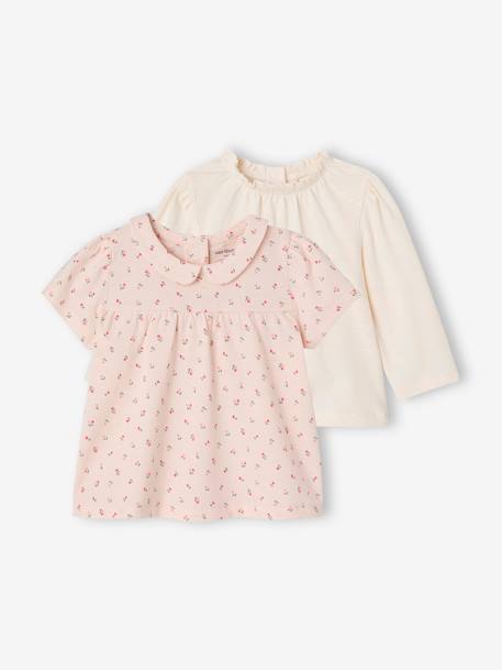 Lot de 2 T-Shirts naissance rose pâle - vertbaudet enfant 