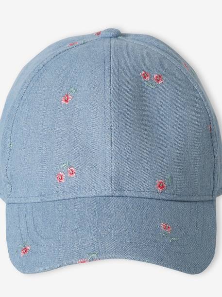 Casquette brodée fille bleu jean+écru - vertbaudet enfant 
