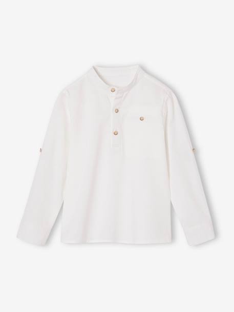 Chemise col Mao personnalisable blanc+bleu ardoise+bleu ciel+vert sauge - vertbaudet enfant 