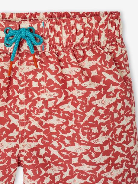 Zwemshort voor jongens 'Haaien' terracottategel - vertbaudet enfant 