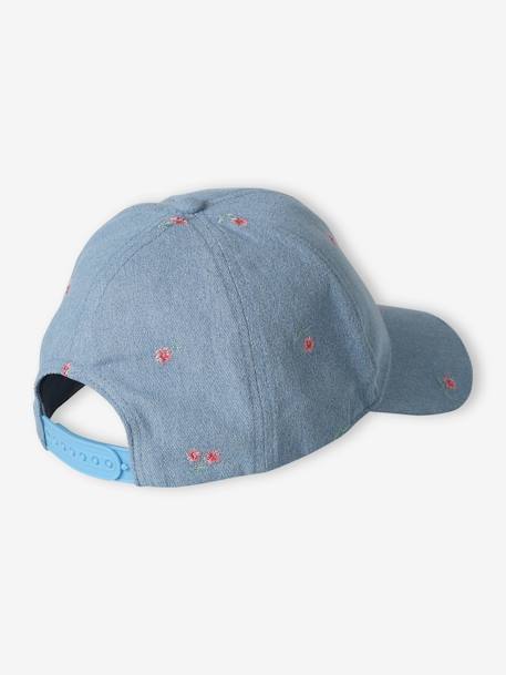 Casquette brodée fille bleu jean+écru - vertbaudet enfant 
