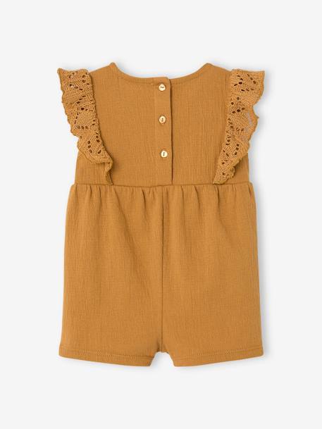 Combishort voor baby's van twee materialen karamel+koraal - vertbaudet enfant 