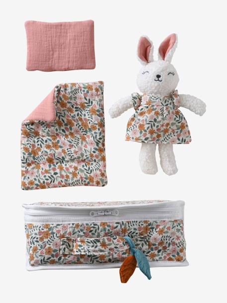 Aanpasbaar koffertje met knuffel RETRO FLOWER geel - vertbaudet enfant 