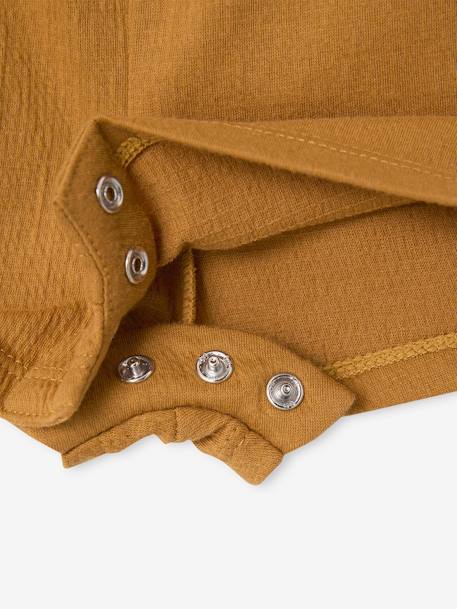 Combishort voor baby's van twee materialen karamel+koraal - vertbaudet enfant 