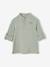 Chemise en gaze de coton personnalisable garçon manches retroussables écru+vert d'eau - vertbaudet enfant 