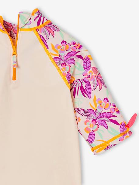 Zwemset voor meisjes met anti-UV shirt + broekje ecru - vertbaudet enfant 