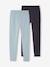 Lot de 2 leggings fille Basics anthracite+gris chiné+noir+lot gris anthracite + bleu mar - vertbaudet enfant 