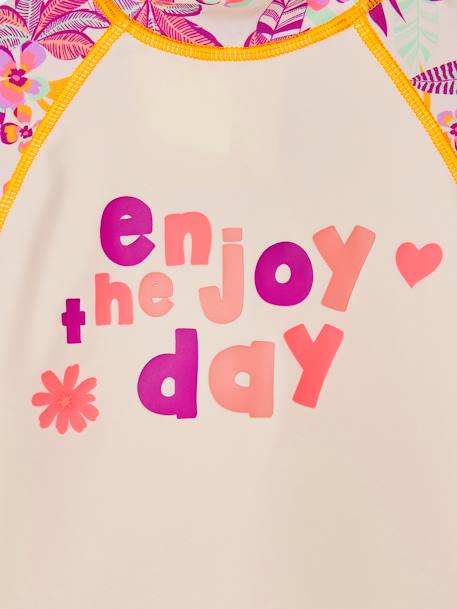 Ensemble de bain fille T-shirt anti-UV + culotte écru - vertbaudet enfant 