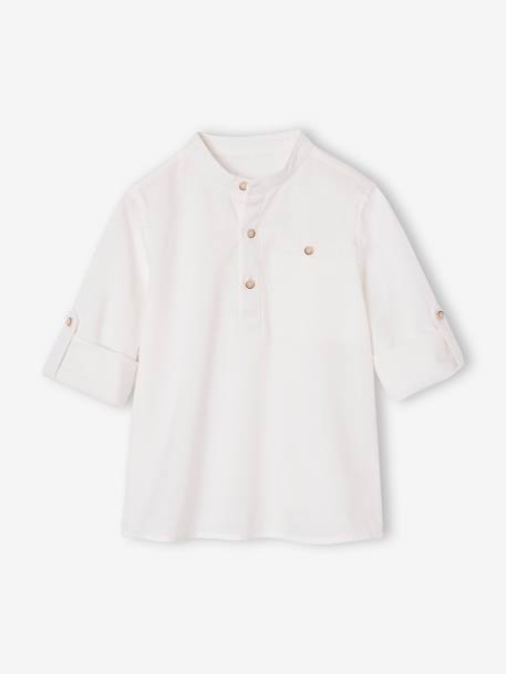 Chemise col Mao personnalisable blanc+bleu ardoise+bleu ciel+vert sauge - vertbaudet enfant 