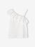 T-shirt à volant asymétrique fille corail+écru+vert sauge - vertbaudet enfant 