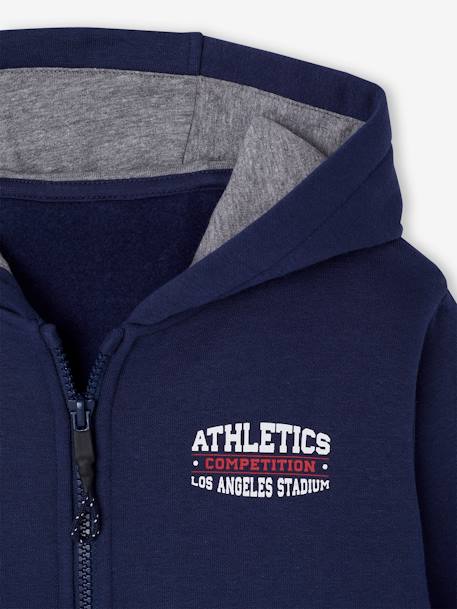 Sweat garçon zippé à capuche sport marine+rouge - vertbaudet enfant 