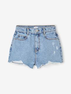 -Short en jean effet usé fille