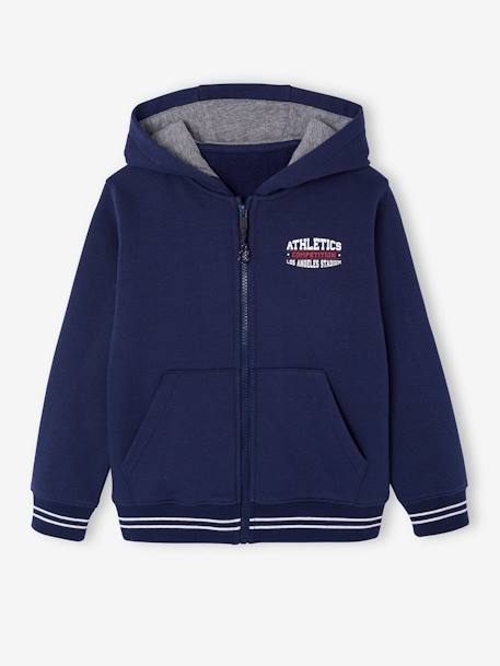 Jongenshoodie met rits marineblauw+rood - vertbaudet enfant 