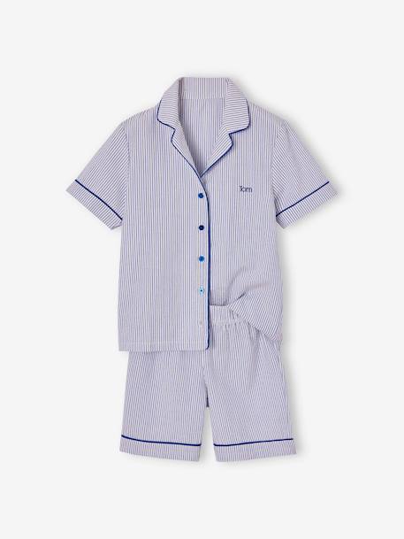 Pyjashort en popeline garçon bleu électrique - vertbaudet enfant 