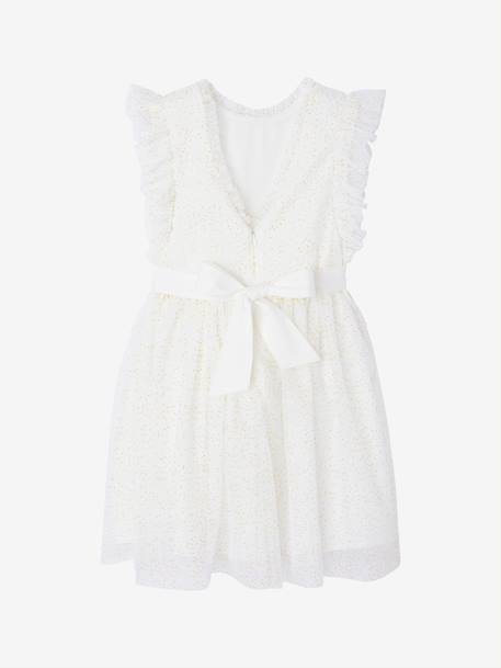 Tulle-jurk voor meisjes wit - vertbaudet enfant 