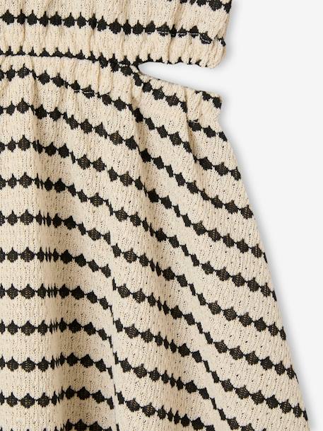 Robe maille fantaisie fille ajourée côtés rayé noir - vertbaudet enfant 