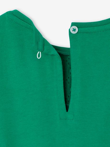 Meisjesjurk met macramé detail groen+rozen - vertbaudet enfant 