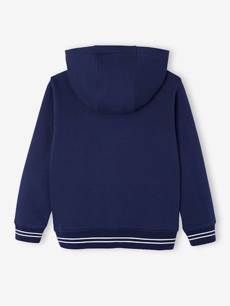 Sweat garçon zippé à capuche sport marine+rouge - vertbaudet enfant 