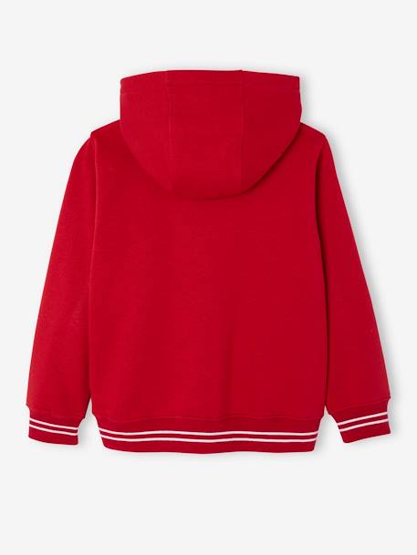 Sweat garçon zippé à capuche sport marine+rouge - vertbaudet enfant 