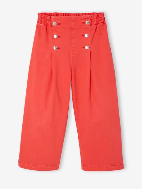Pantalon fille large à pont marine+rouge - vertbaudet enfant 