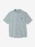 Chemise en lin col Mao garçon blanc+vert sauge - vertbaudet enfant 