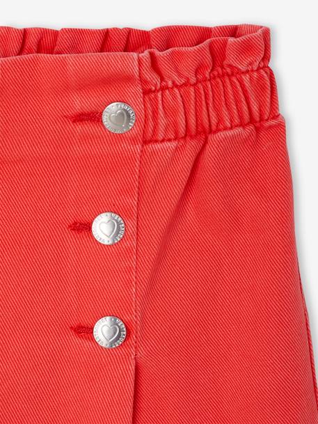 Wijde meisjesbroek met knopen marineblauw+rood - vertbaudet enfant 