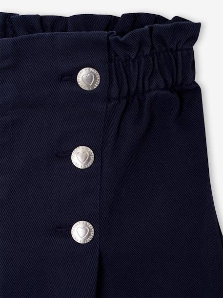 Wijde meisjesbroek met knopen marineblauw+rood - vertbaudet enfant 