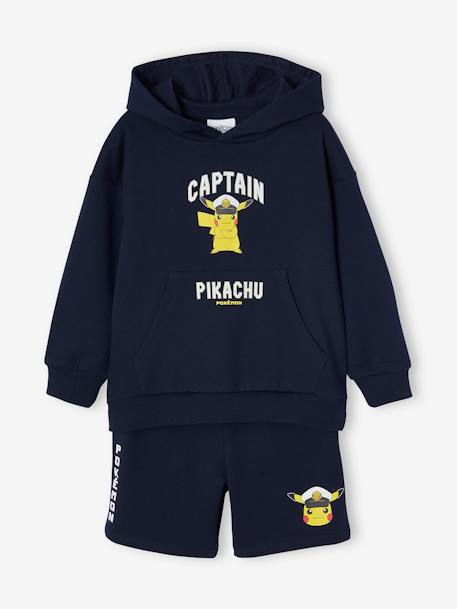 Ensemble Pokémon sweat à capuche + short marine - vertbaudet enfant 
