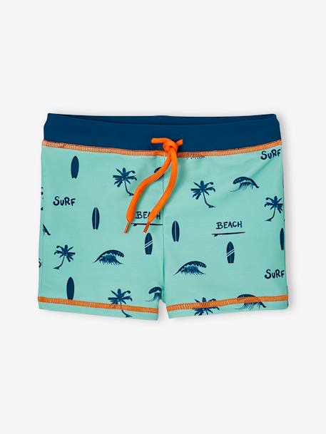 Badpakset voor jongens T-shirt met UV-bescherming + short petrolblauw - vertbaudet enfant 