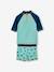 Badpakset voor jongens T-shirt met UV-bescherming + short petrolblauw - vertbaudet enfant 