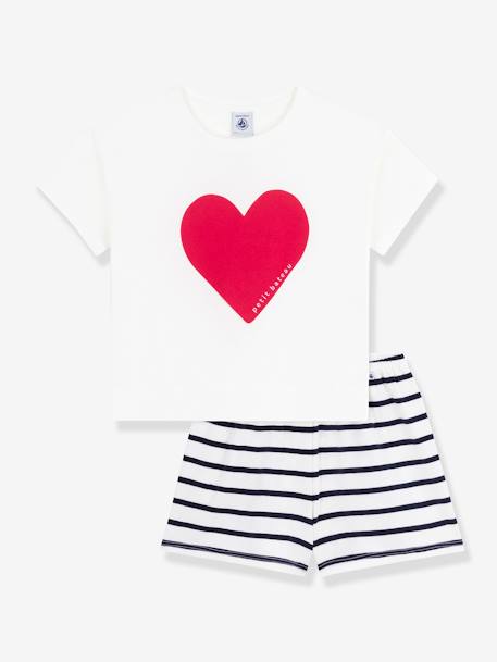 Fille-Pyjama, surpyjama-Pyjama short enfant imprimé coeur
