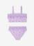Maillot de bain fille 2 pièces haut smocké et volanté bas volanté lilas - vertbaudet enfant 
