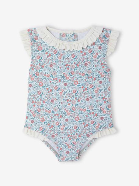 Maillot de bain bébé fille 1 pièce ouverture dos vert sauge - vertbaudet enfant 