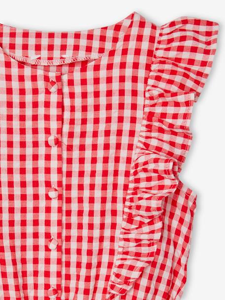 Combinaison à volants motifs carreaux fille carreaux rouge - vertbaudet enfant 