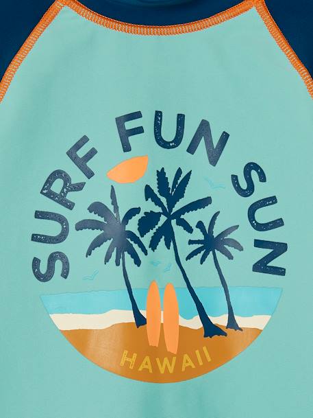 Badpakset voor jongens T-shirt met UV-bescherming + short petrolblauw - vertbaudet enfant 