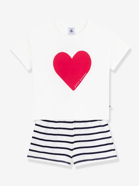 Pyjama short enfant imprimé coeur marine - vertbaudet enfant 
