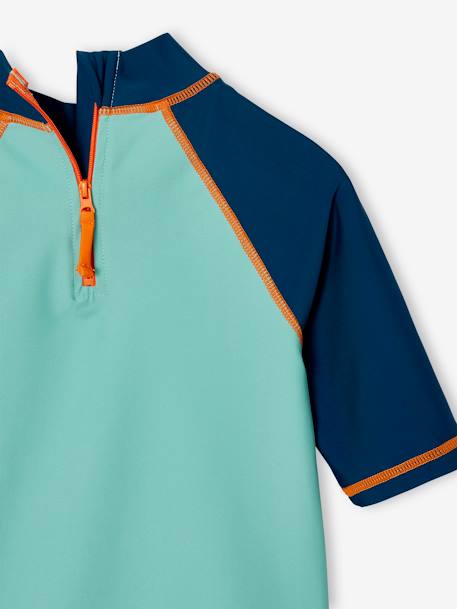 Badpakset voor jongens T-shirt met UV-bescherming + short petrolblauw - vertbaudet enfant 
