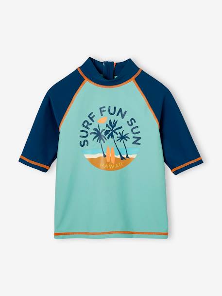 Badpakset voor jongens T-shirt met UV-bescherming + short petrolblauw - vertbaudet enfant 