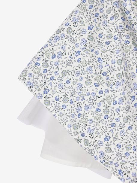 Robe de cérémonie motifs fleurs fille blanc imprimé+bleu+rose imprimé - vertbaudet enfant 