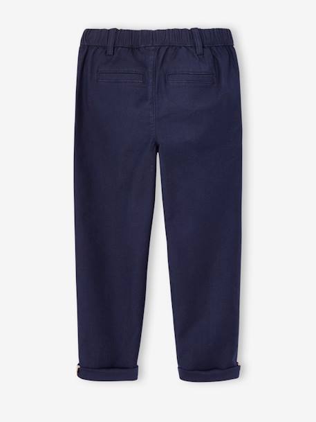 Pantalon garçon esprit chino facile à enfiler beige+marine - vertbaudet enfant 