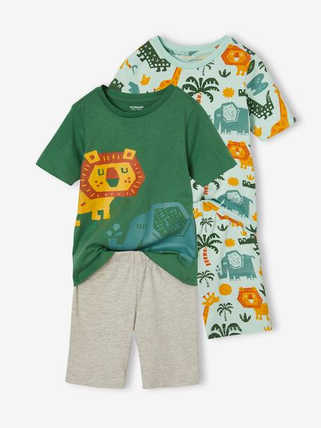 Lot de 2 pyjashorts garçon savane bleu pétrole - vertbaudet enfant 