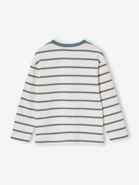 T-shirt rayé garçon personnalisable écru+rouge+vert d'eau - vertbaudet enfant 