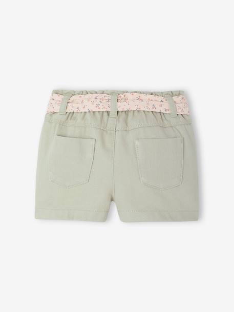 Kort papieren tasje met riem voor baby groengrijs+rozen - vertbaudet enfant 