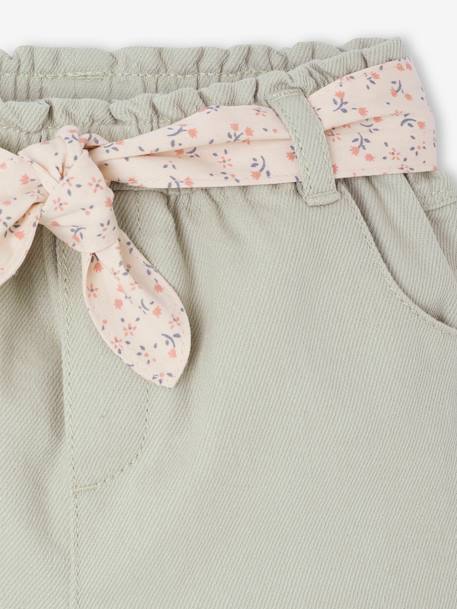 Kort papieren tasje met riem voor baby groengrijs+rozen - vertbaudet enfant 