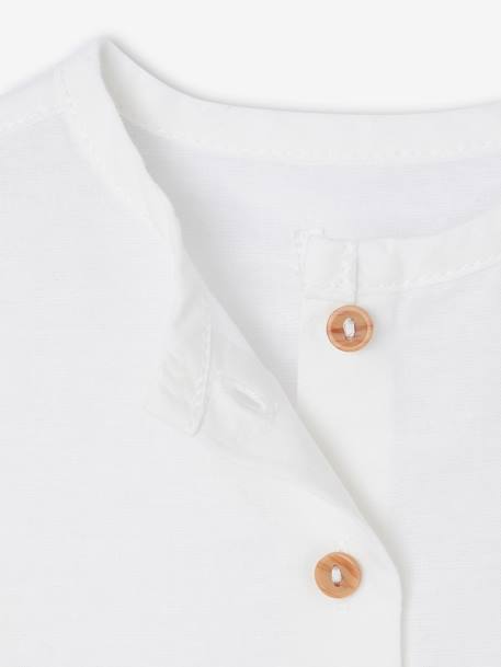Ensemble bébé naissance cérémonie chemise salopette en lin et coton argile+bleu - vertbaudet enfant 