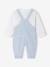 Set overhemd en salopette newborn in linnen en katoen blauw+klei - vertbaudet enfant 