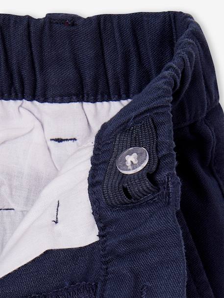 Pantalon garçon esprit chino facile à enfiler beige+marine - vertbaudet enfant 