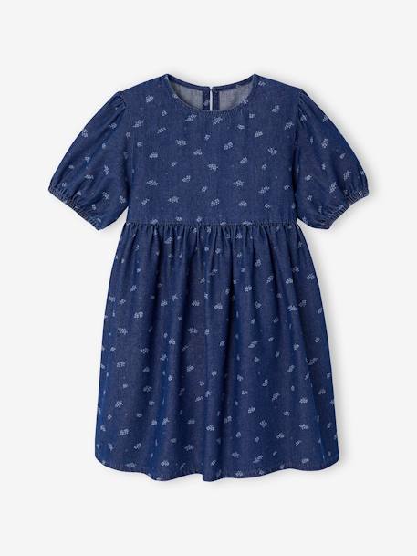 Robe fille manches ballon denim brut+stone - vertbaudet enfant 