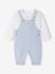 Set overhemd en salopette newborn in linnen en katoen blauw+klei - vertbaudet enfant 